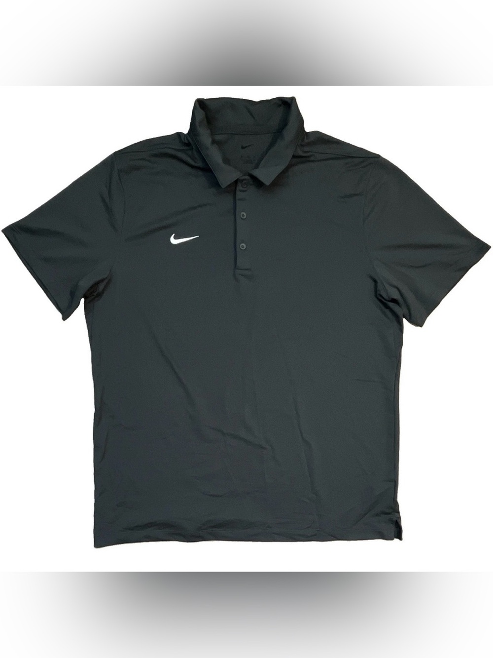 Nike Black Men's Short-Sleeve Polo with White Swoosh